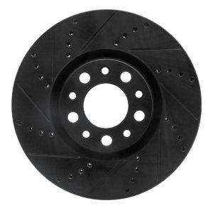Chrysler 200 Brake Rotor (1) - Front Left - R1 Concepts - Drilled & Slotted - Black - `13-`23